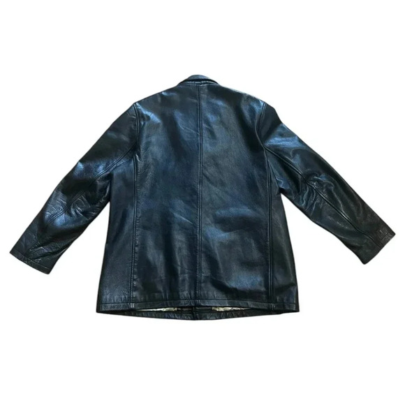 Jim & Marylou Black Leather Jacket Men Size  L - Picture 2 of 11